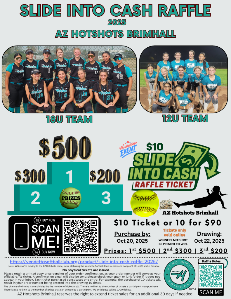 Fundraiser 2025 Raffle - 12U and 18U flyer